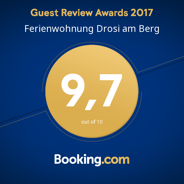 Guest Rewiew Award 9,7 für Ferienwohnung Drosi am Berg von booking.com